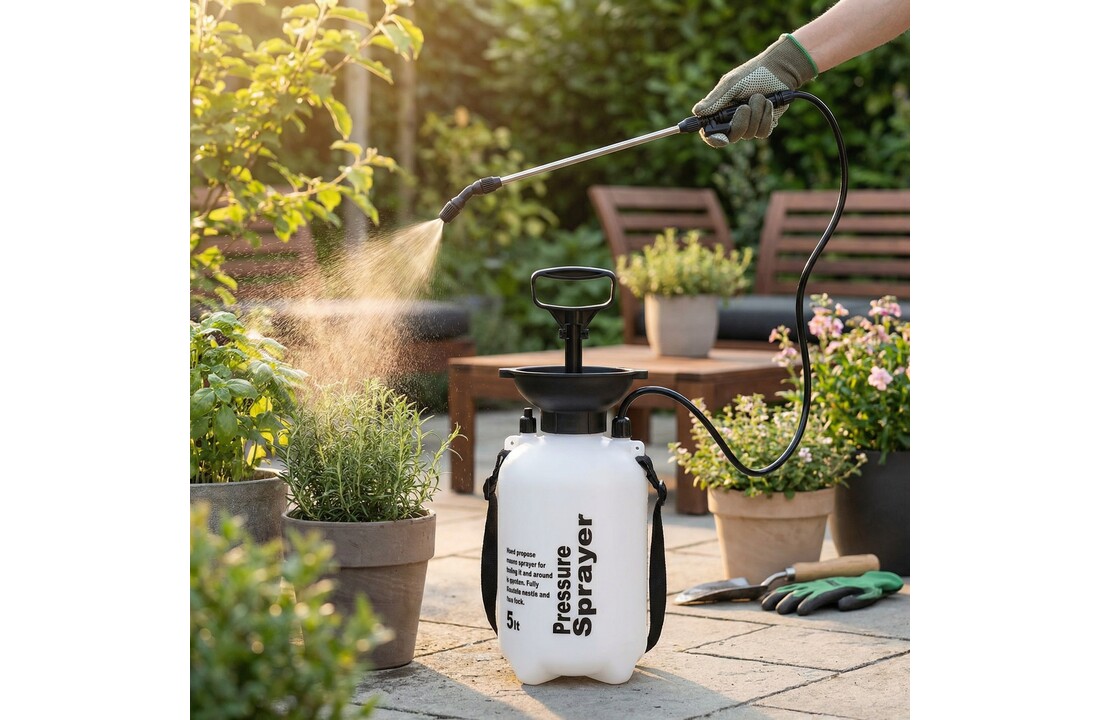 Drukspuit - onkruidspuit - gifspuit - 5 liter - wit zwart