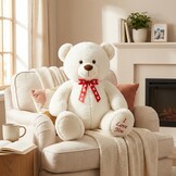 Grote witte knuffelbeer teddybeer met I Love You tekst geborduurd 160cm