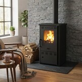 Houtkachel - energielabel A - 6,5 kW - zwart