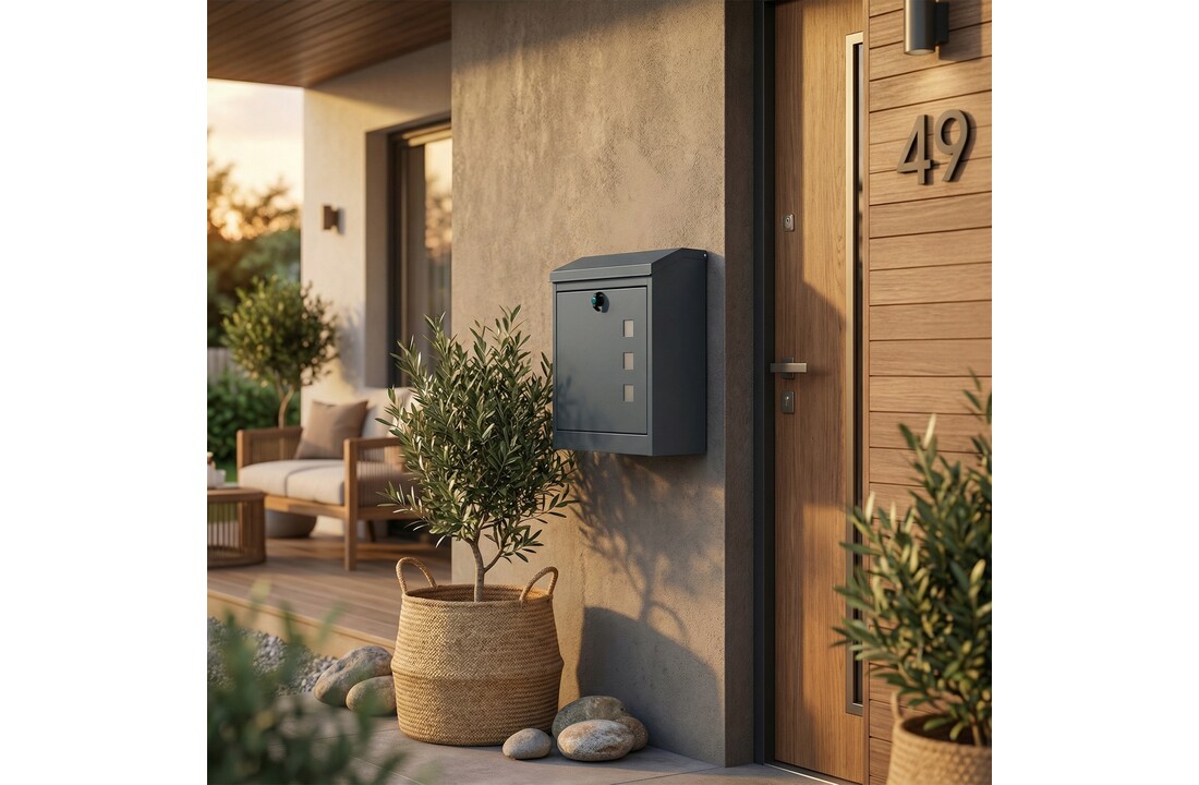 Pakketbrievenbus - wand - 43x24x52 cm - staal - antraciet