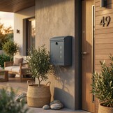 Pakketbrievenbus - wand - 43x24x52 cm - staal - antraciet