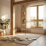 Touwladder - 6 sporten - 35x200 cm - tot 100 kg - grenenhout