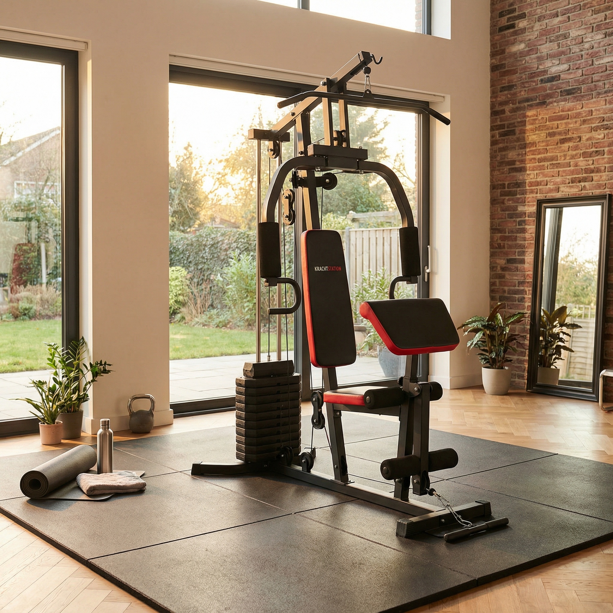 Krachtstation - home gym - met 45 kg gewicht - 138x103x200cm