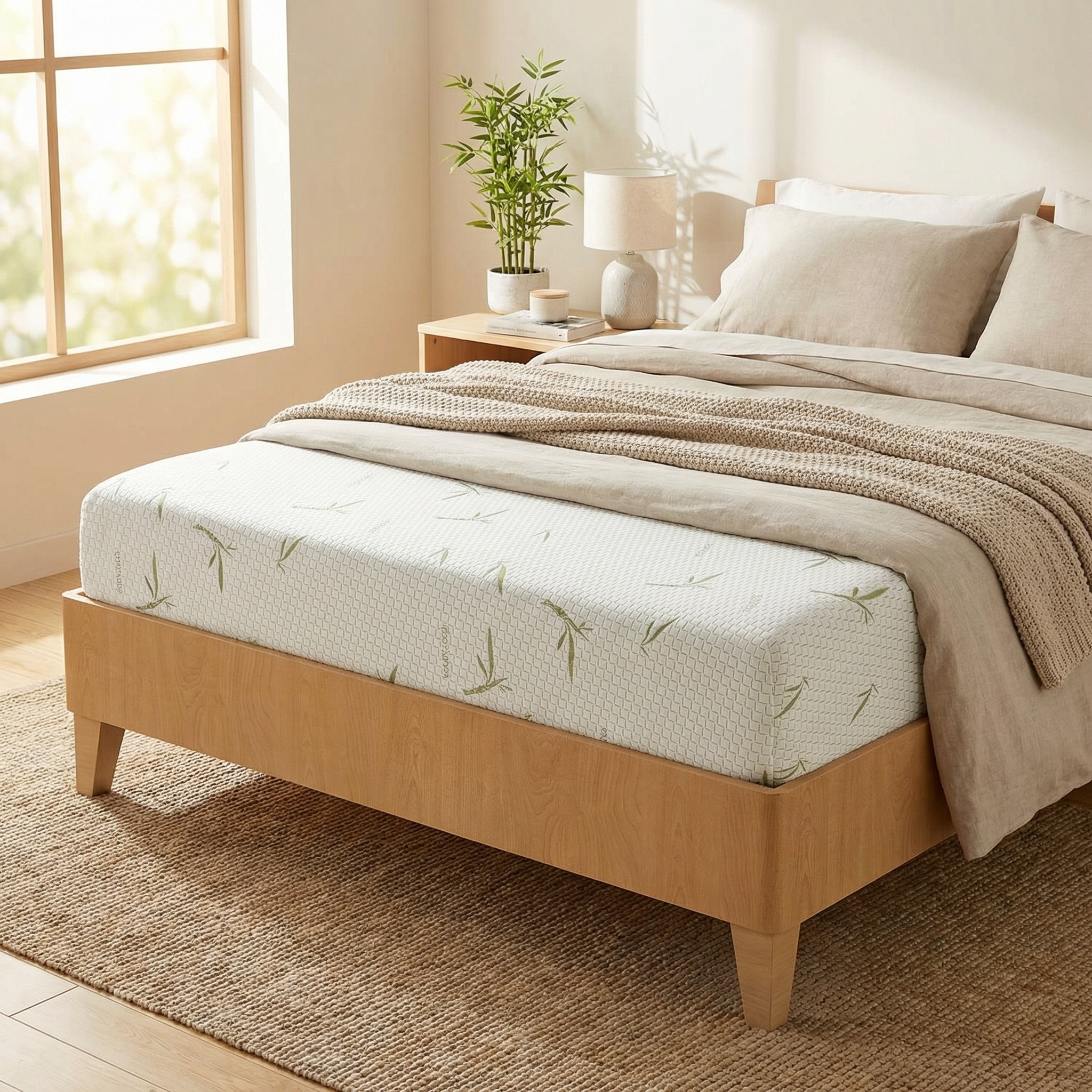 Koudschuim matras - 200x90x12 cm - bamboo tijk