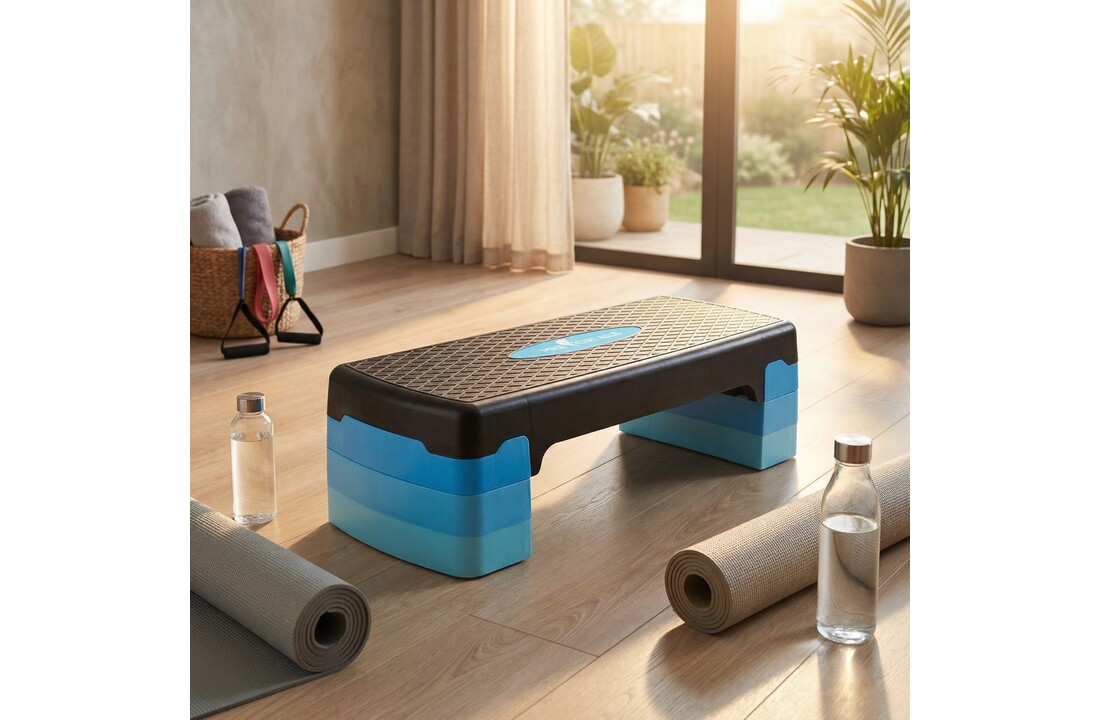 Aerobic step  blauw - 3 hoogte standen - 67x27 cm