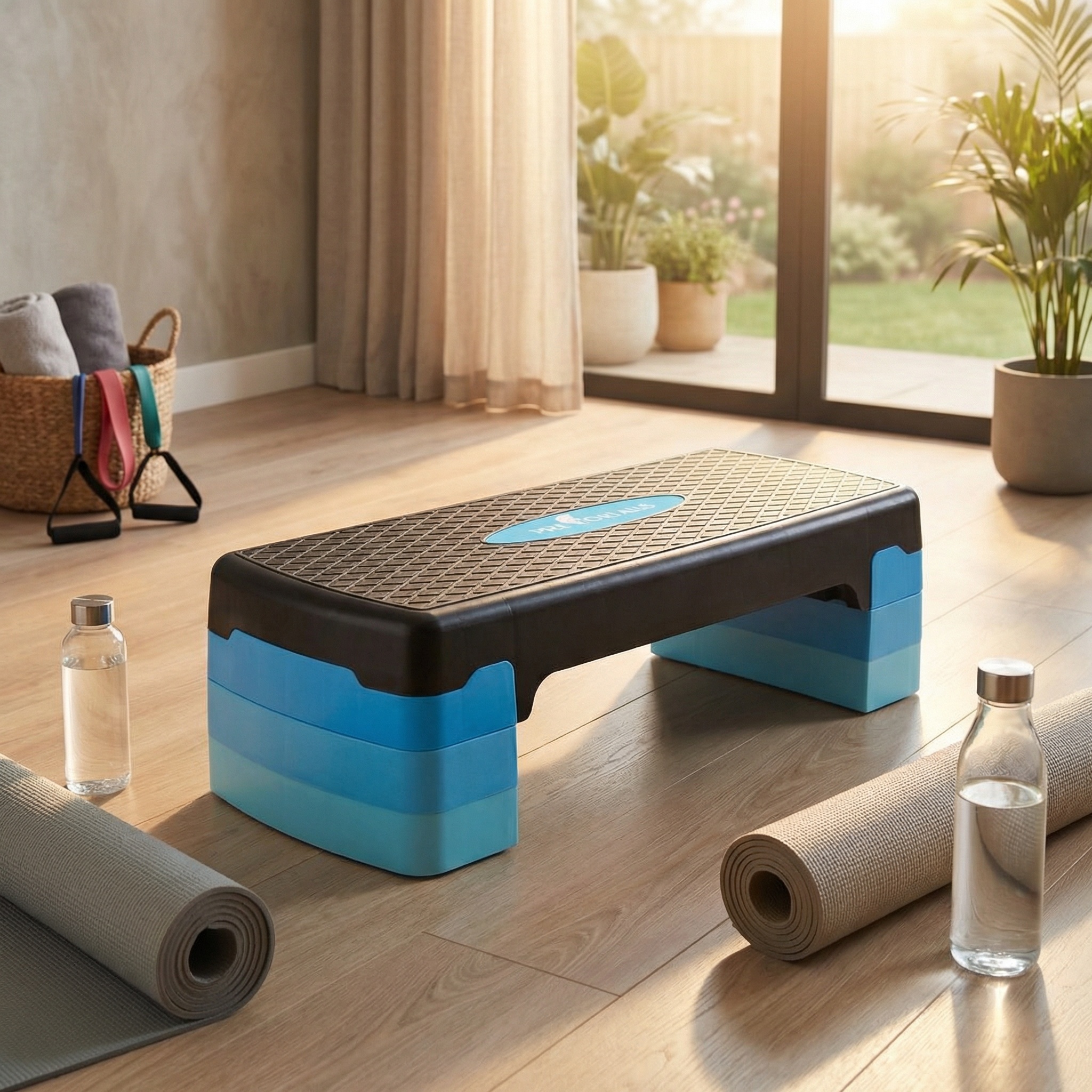 Aerobic step  blauw - 3 hoogte standen - 67x27 cm