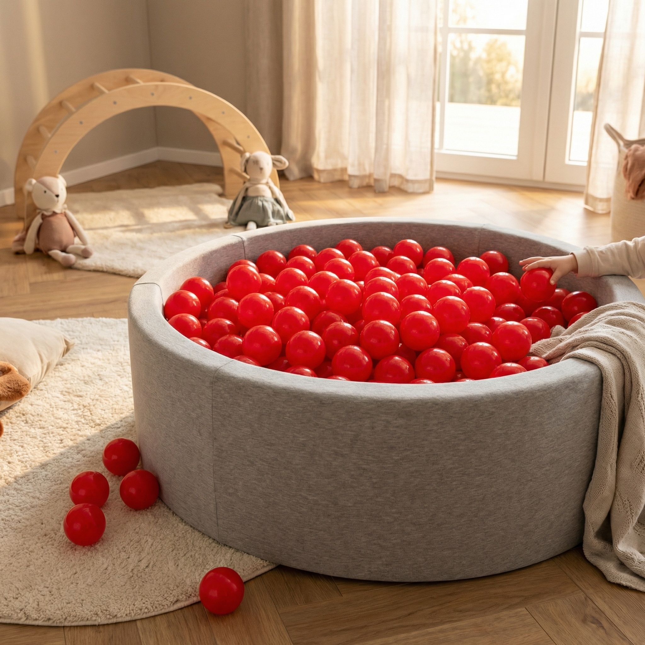 Ballenbak ballen rood (70mm) 1000 stuks