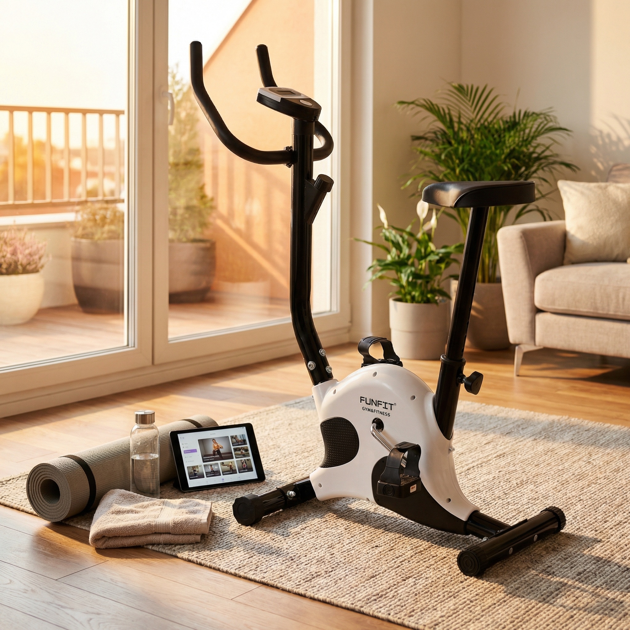 Hometrainer met trainingscomputer - mechanisch - tot 120 kg