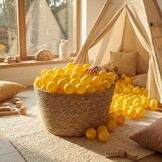 Ballenbak ballen geel (70mm) 500 stuks