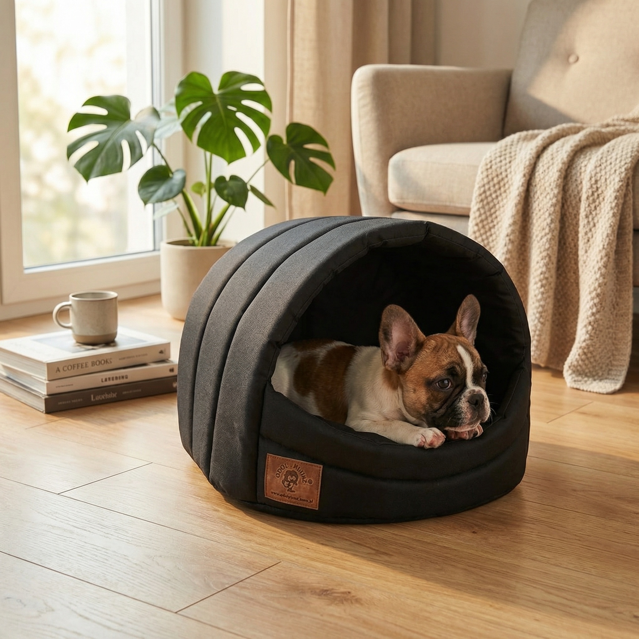 Hondenmand - kleine hond - box - hondemand - 45 x 49 x 36 cm - zwart - hondenbed - hondebed