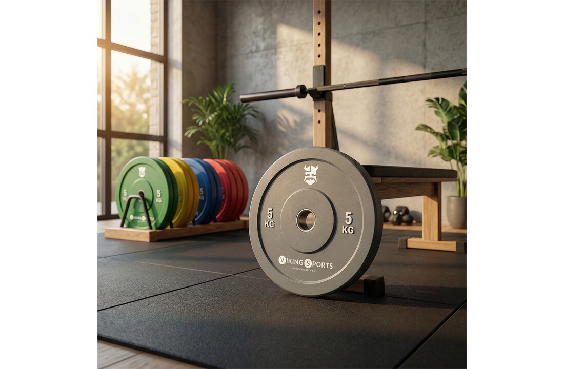 Bumper plates - rubberen halterschijf - 5 kg - Ø 45cm - grijs