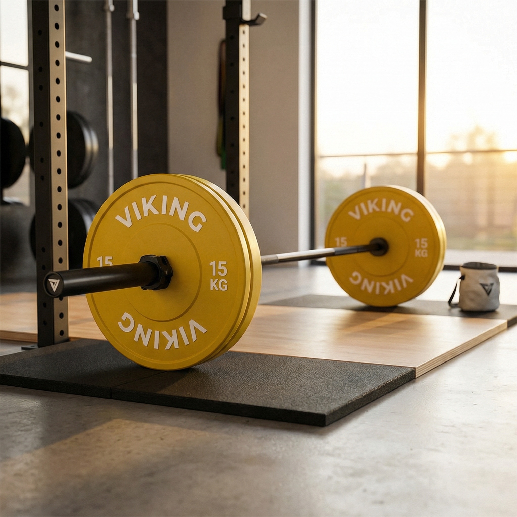 Bumper plates - rubberen halterschijf - 15 kg - Ø 45cm - geel