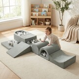 Foam speelset - 7-delig - met ballenbak en 100 ballen - grijs