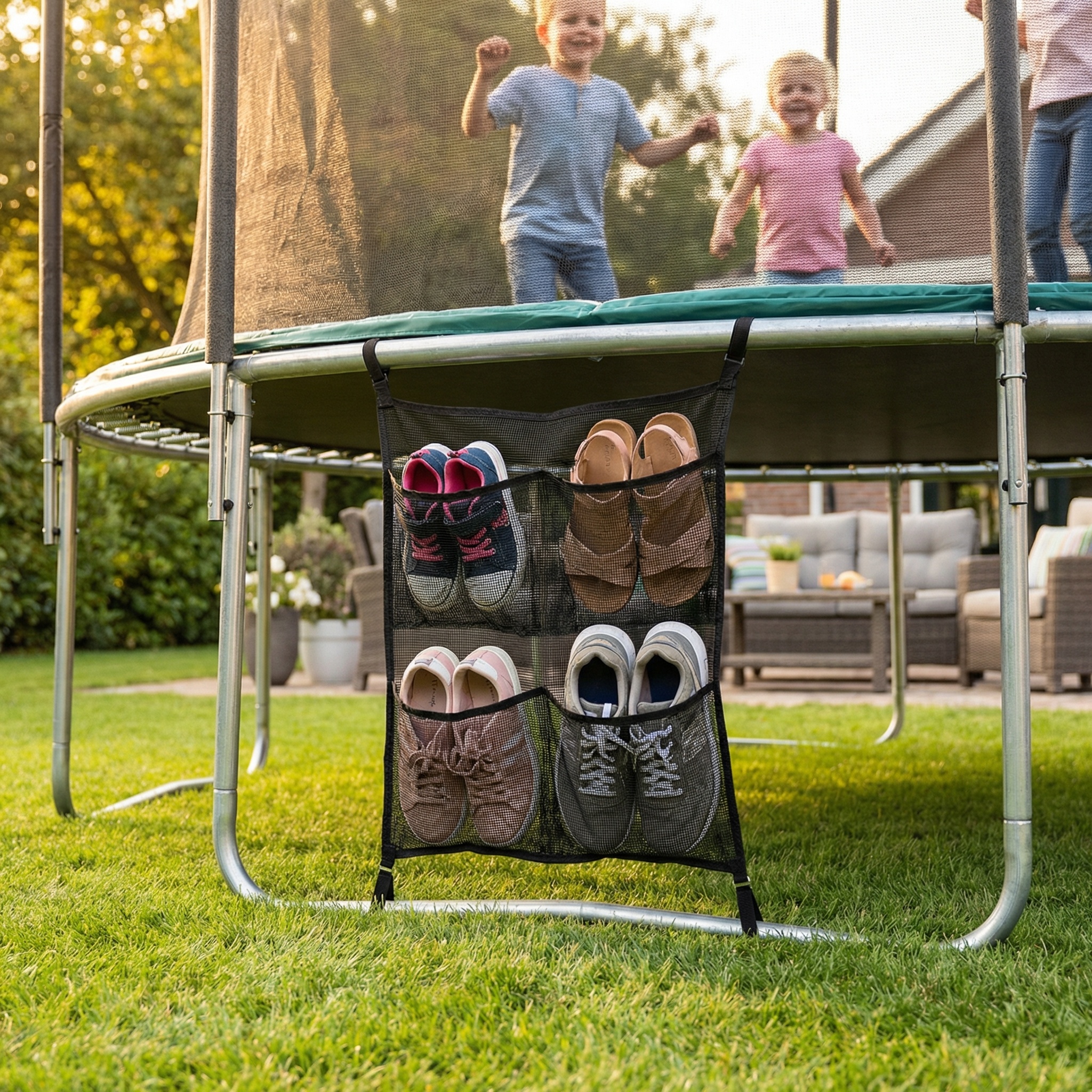 Schoenentas voor trampolines 90x45 cm zwart