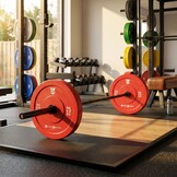 Bumper plates - rubberen halterschijf - 25 kg - Ø 45cm - rood