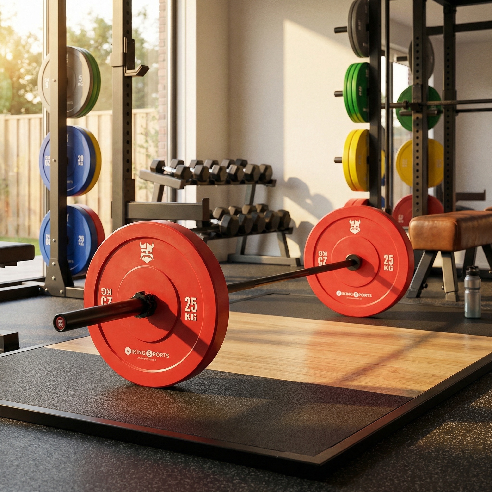 Bumper plates - rubberen halterschijf - 25 kg - Ø 45cm - rood