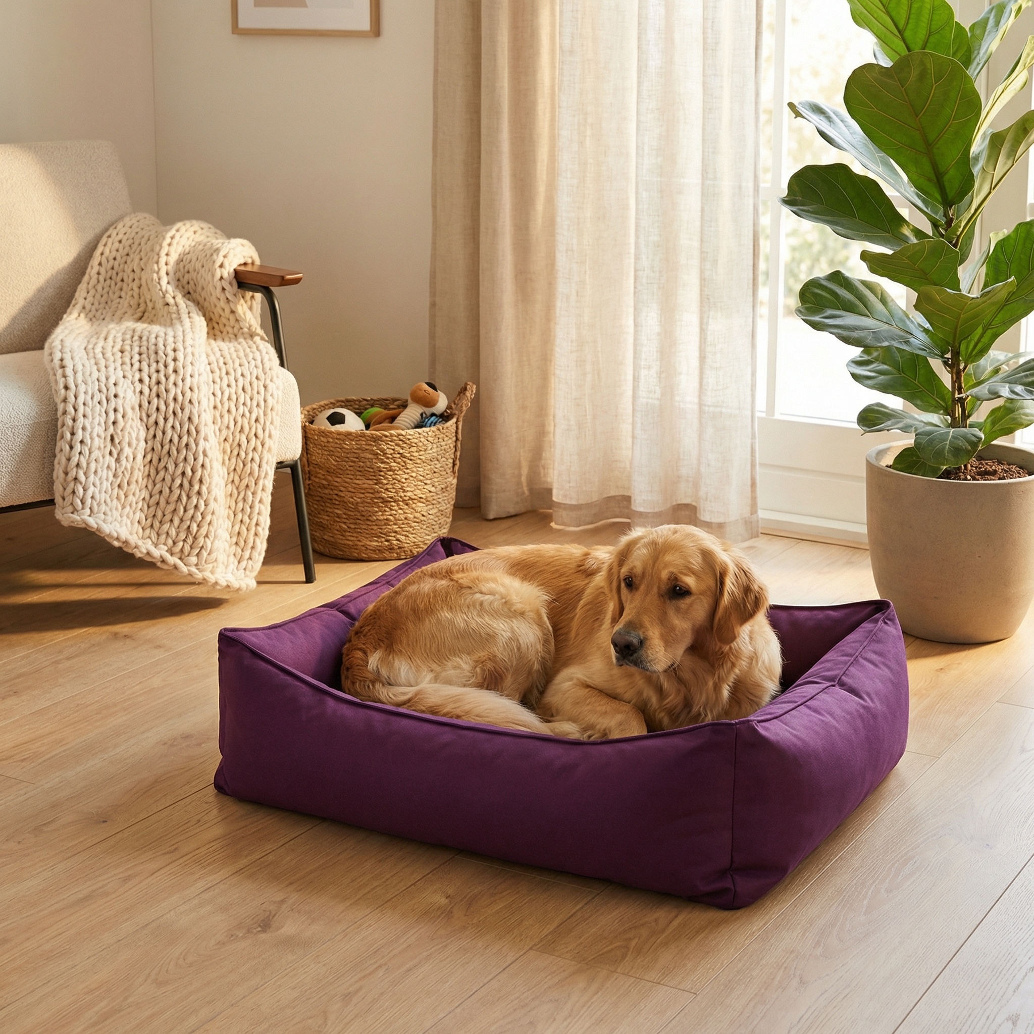 Hondenmand - hondenbed - 60x70cm - paars