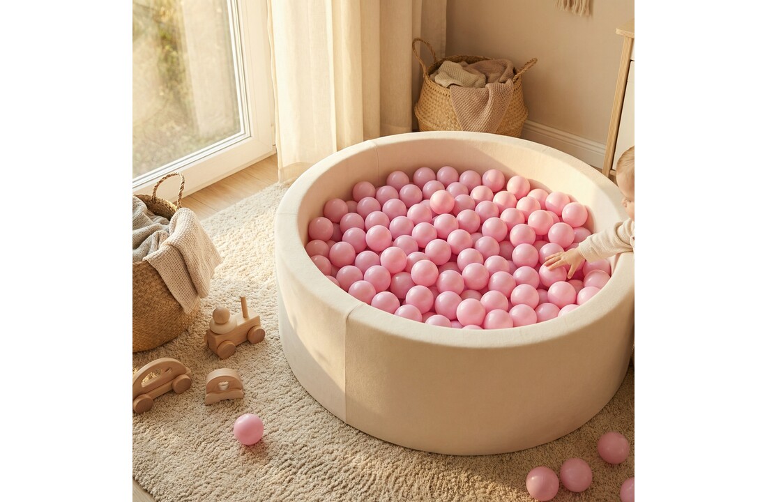 Ballenbak ballen poeder roze (70mm) 100 stuks