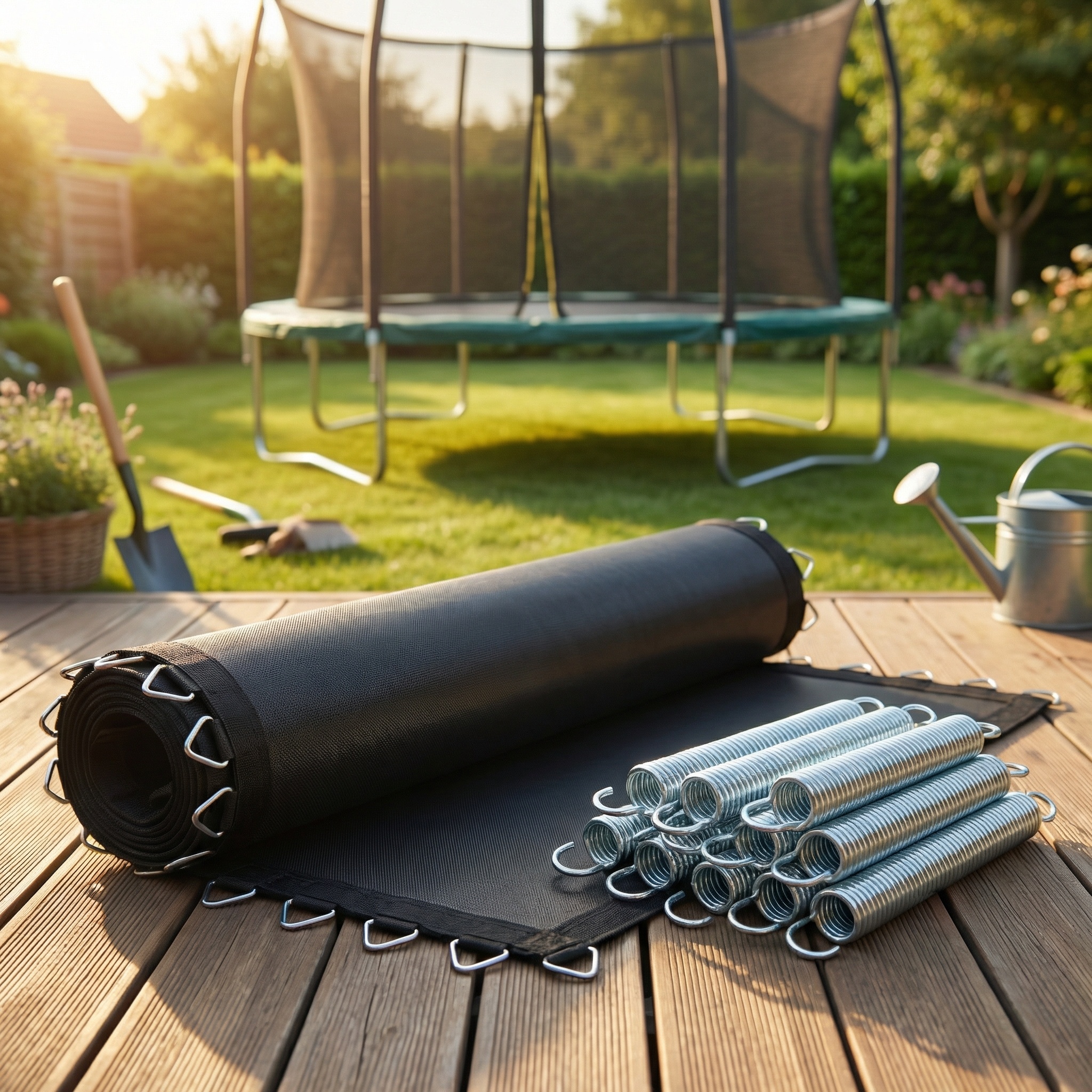 Trampoline springmat & veren set - 80 veren - 13 Ft - 396 cm tot 404 cm diameter