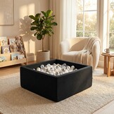 Ballenbak - 400 ballen - 90 x 90 x 40 cm - ballenbad - vierkant zwart