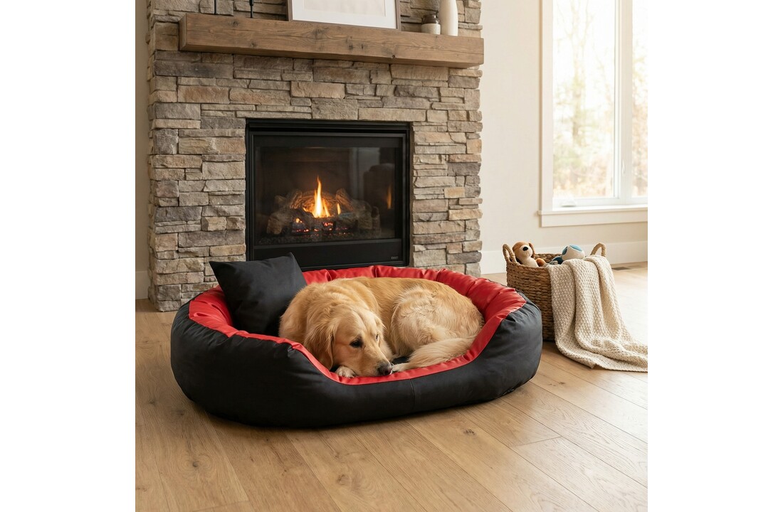 XXL Hondenbed - hondenmand - waterdicht - 110x80cm - zwart rood