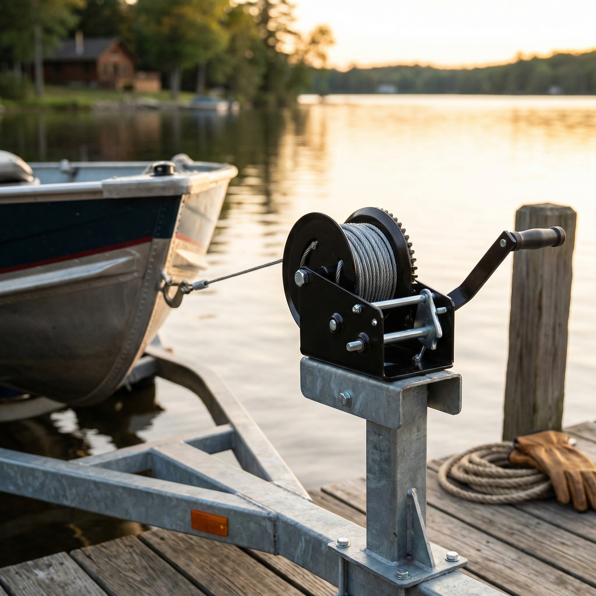 Professionele handlier met staaldraad 1500 kg 10 meter zwart