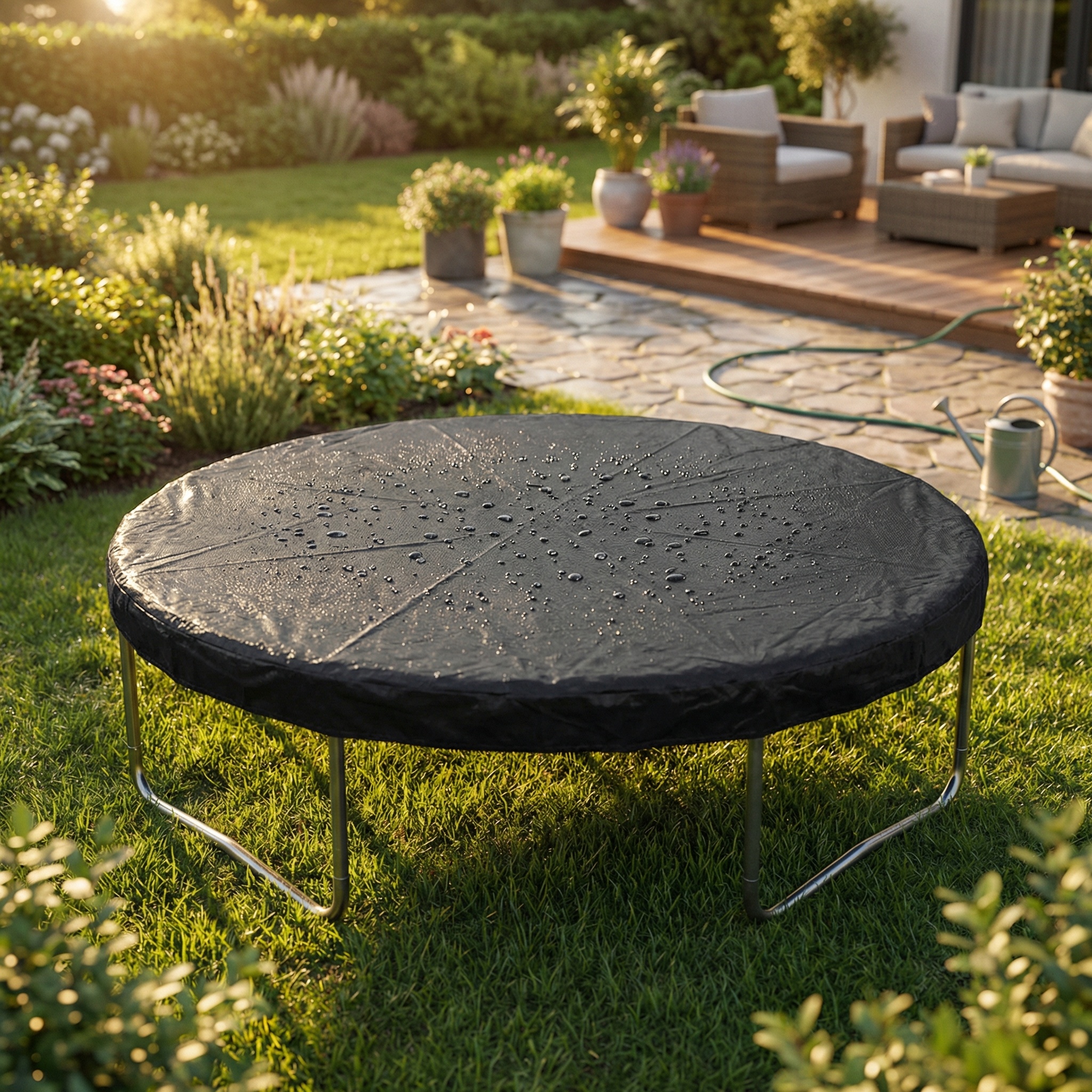 Afdekhoes trampoline - regenhoes - zwart - Ø 305 cm