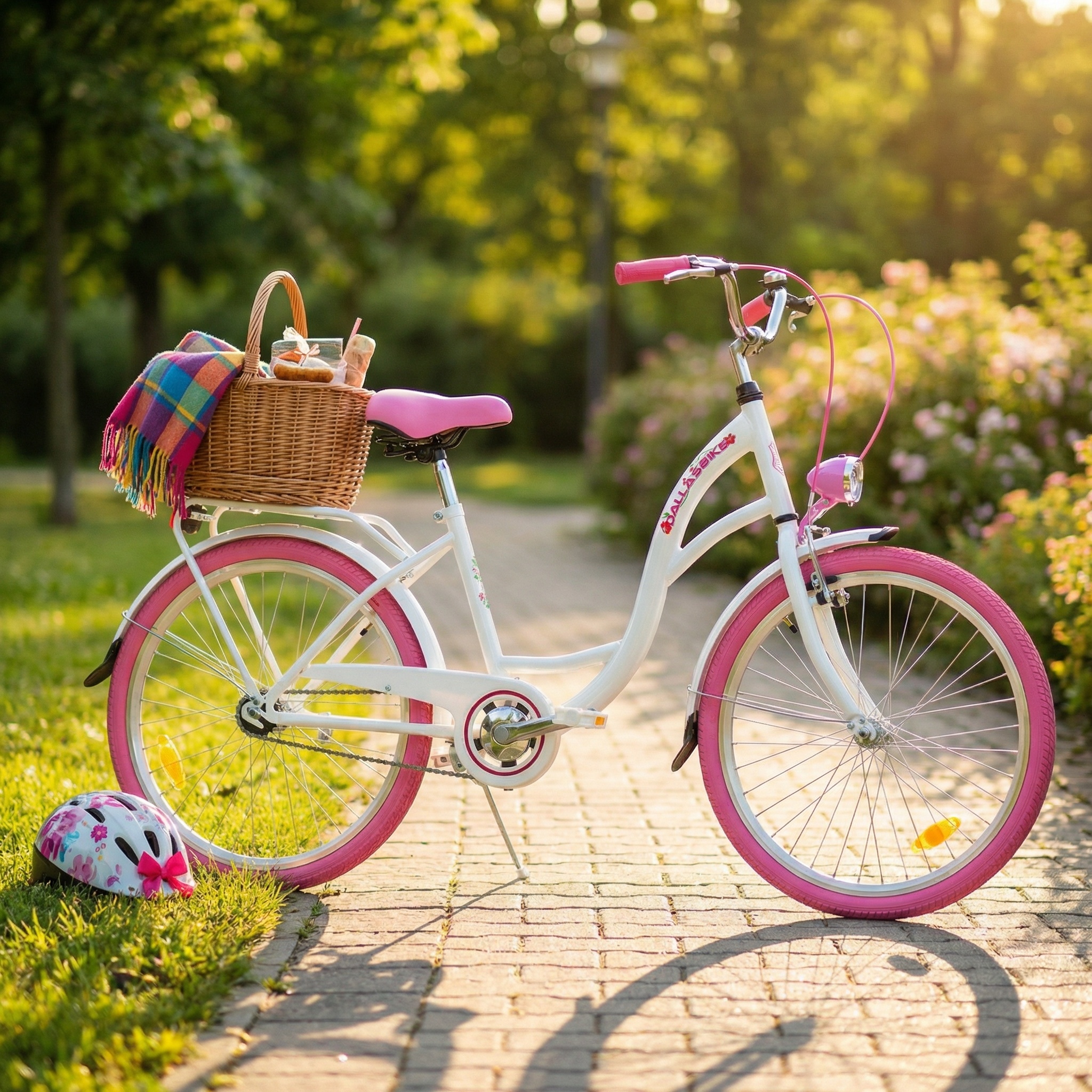 Meisjesfiets - 24 inch - zeer robuust - roze wit