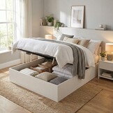 2 Persoonsbed 180x200cm - lits-jumeaux - opklapbare bodem - wit