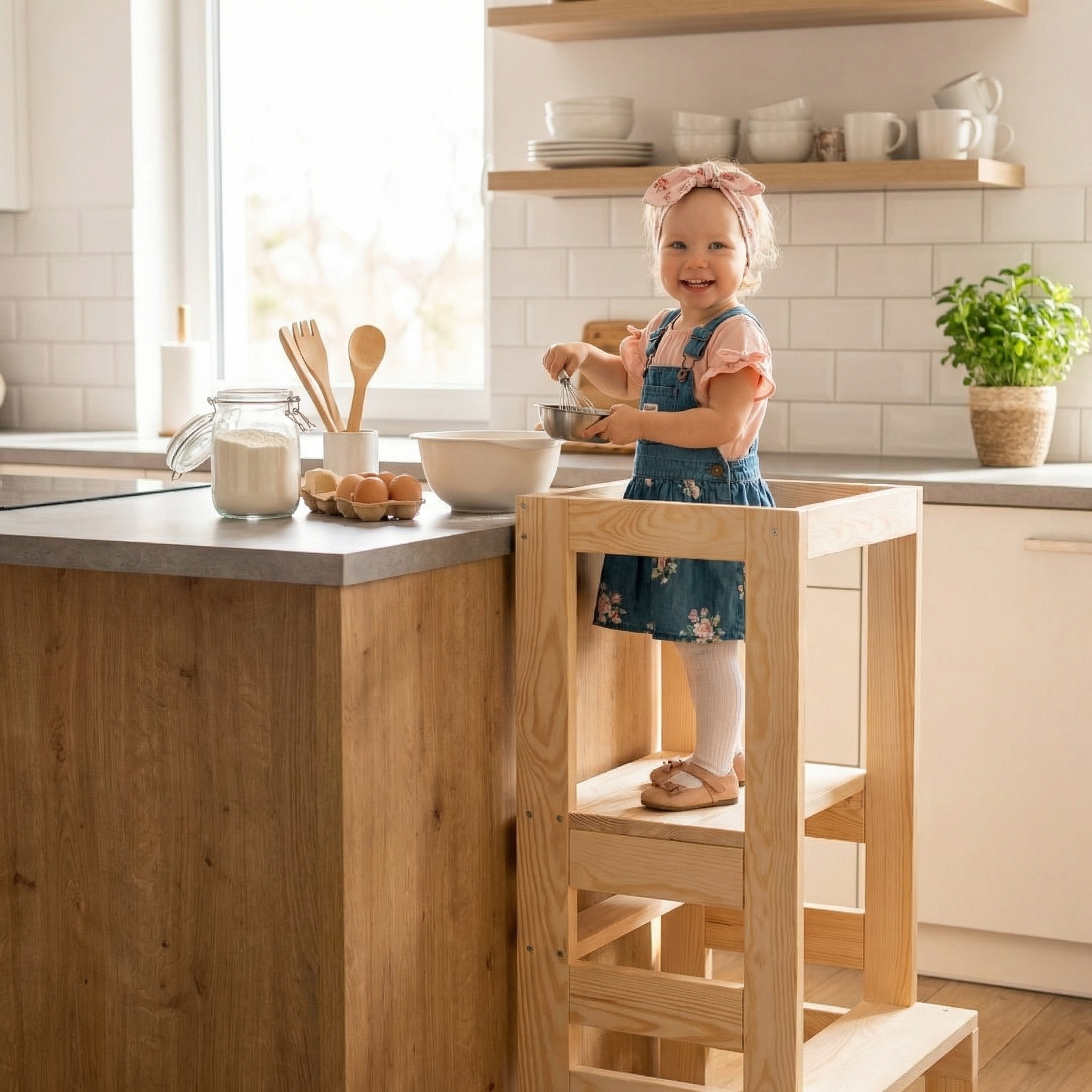 Leertoren - Keukenhulp - 90x39x52 cm - kindertrapje