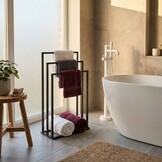 Badkamerhanger handdoekenrek 3 armen zwart