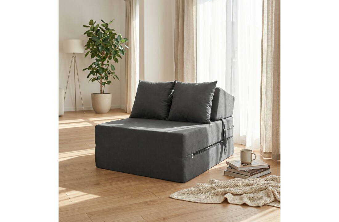 Opvouwbaar matras - logeermatras - 200x70x15 cm - antraciet