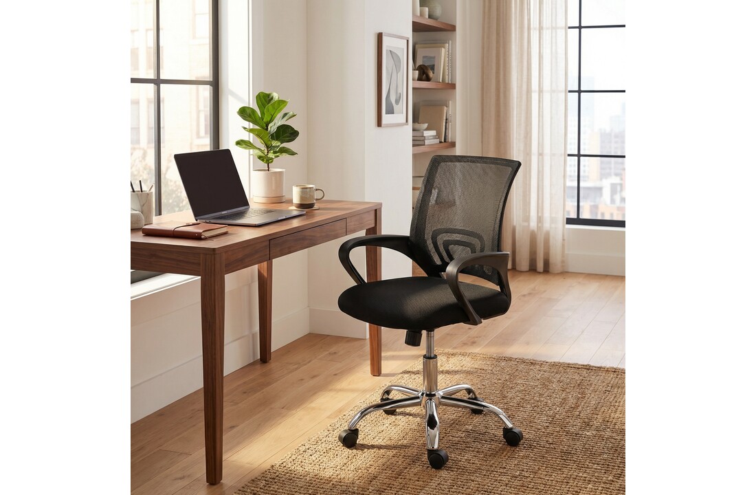 Bureaustoel ergonomisch  - verstelbaar - mesh - zwart