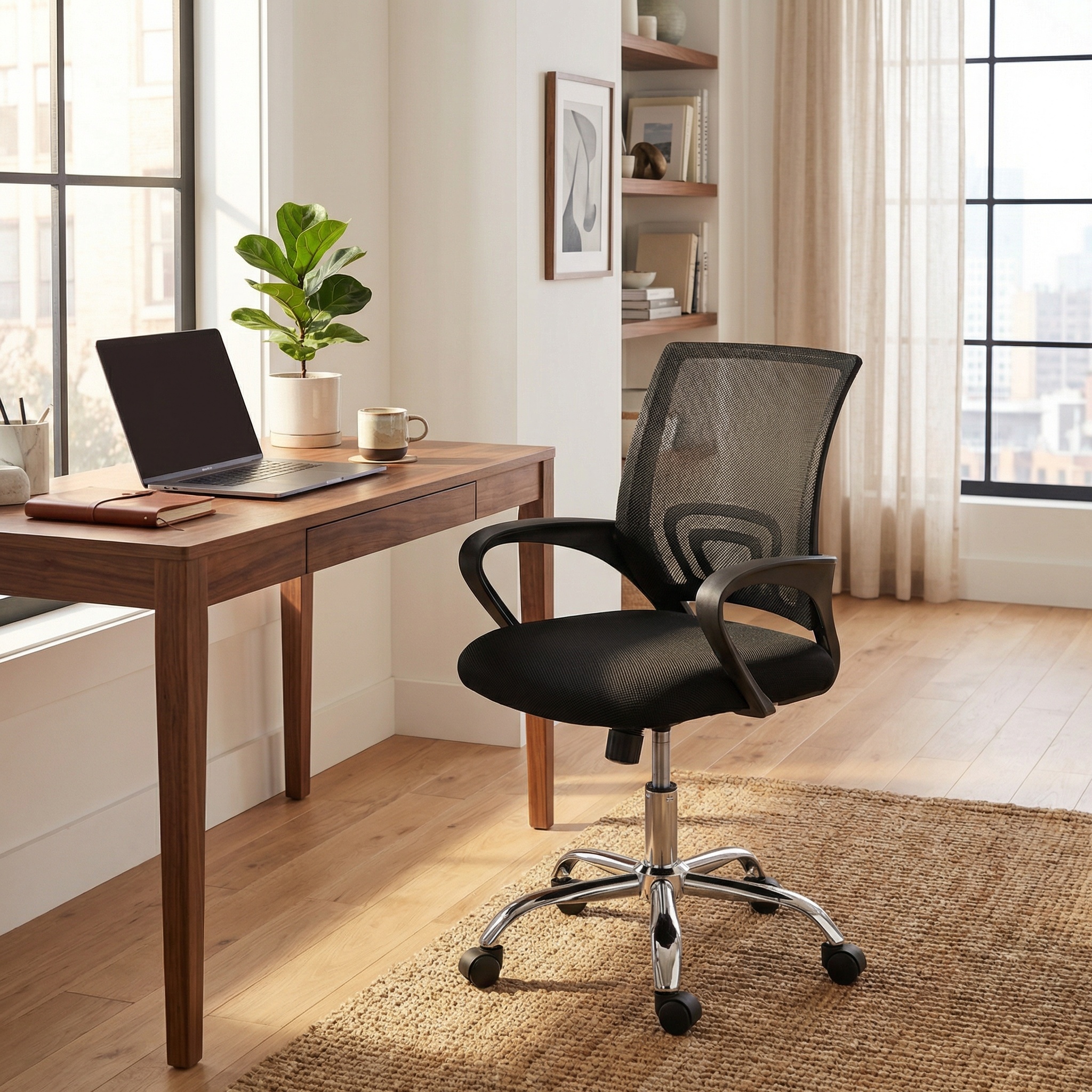 Bureaustoel ergonomisch  - verstelbaar - mesh - zwart