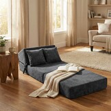 Opvouwbaar matras - 200x70x15cm - velvet dot - antraciet