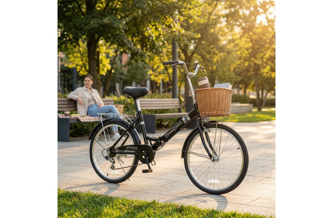 Vouwfiets 24 inch - zwart - zonder versnellingen