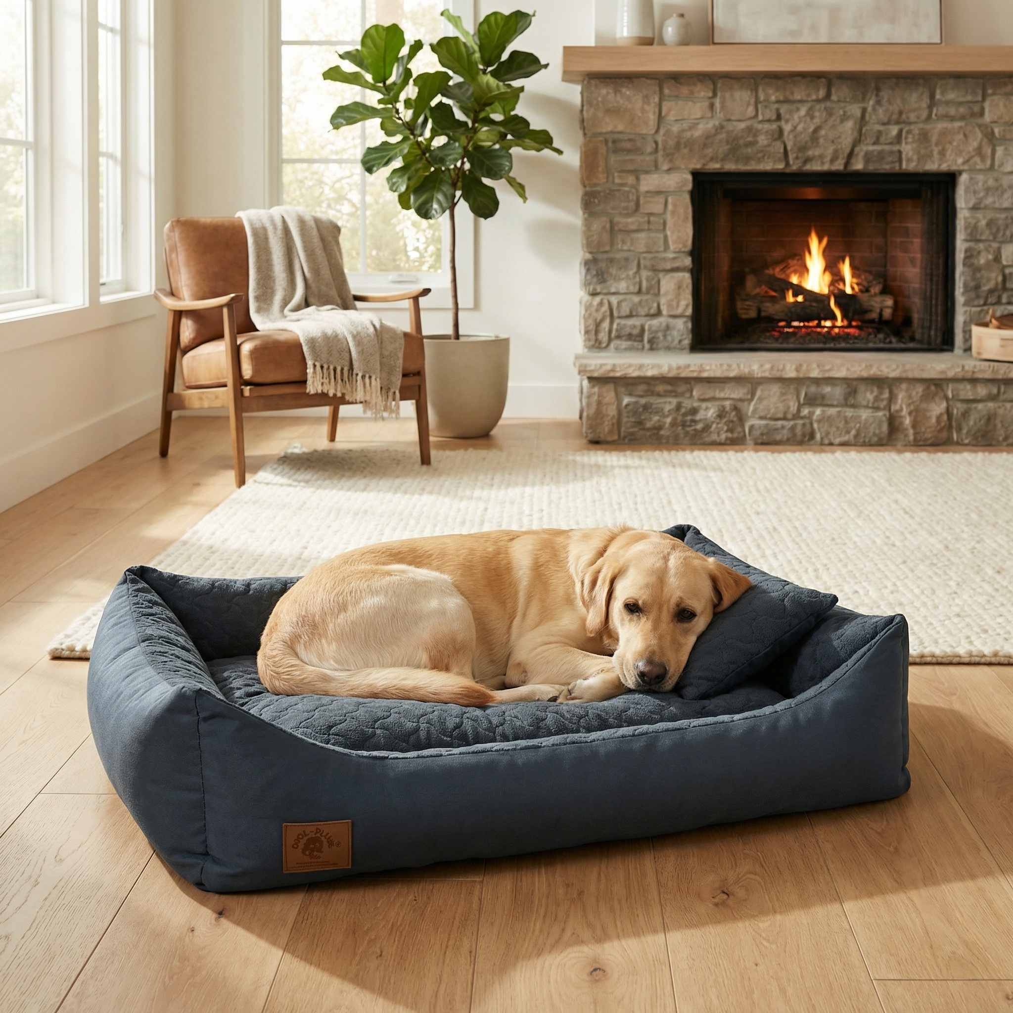 Hondenmand antraciet 120x90 cm - wasbaar hondenkussen - waterdicht hondenbed