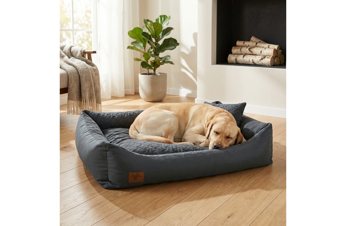 Hondenmand antraciet 120x90 cm - wasbaar hondenkussen - waterdicht hondenbed