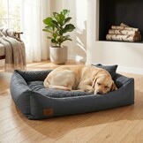 Hondenmand antraciet 120x90 cm - wasbaar hondenkussen - waterdicht hondenbed