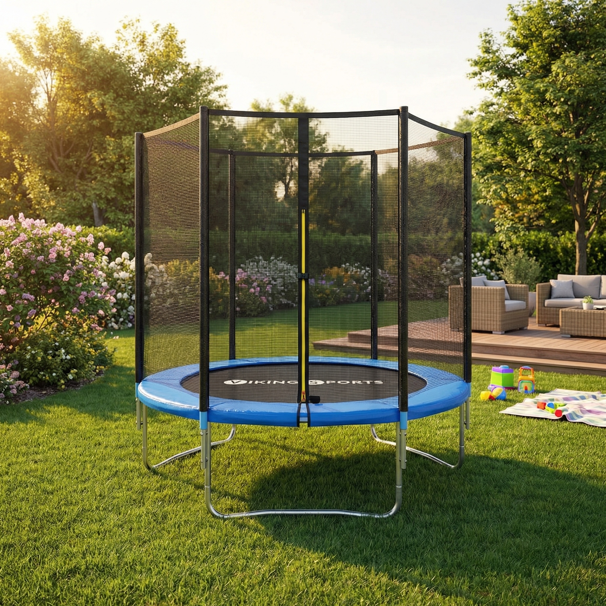 Trampoline - 183 cm - met veiligheidsnet - blauw