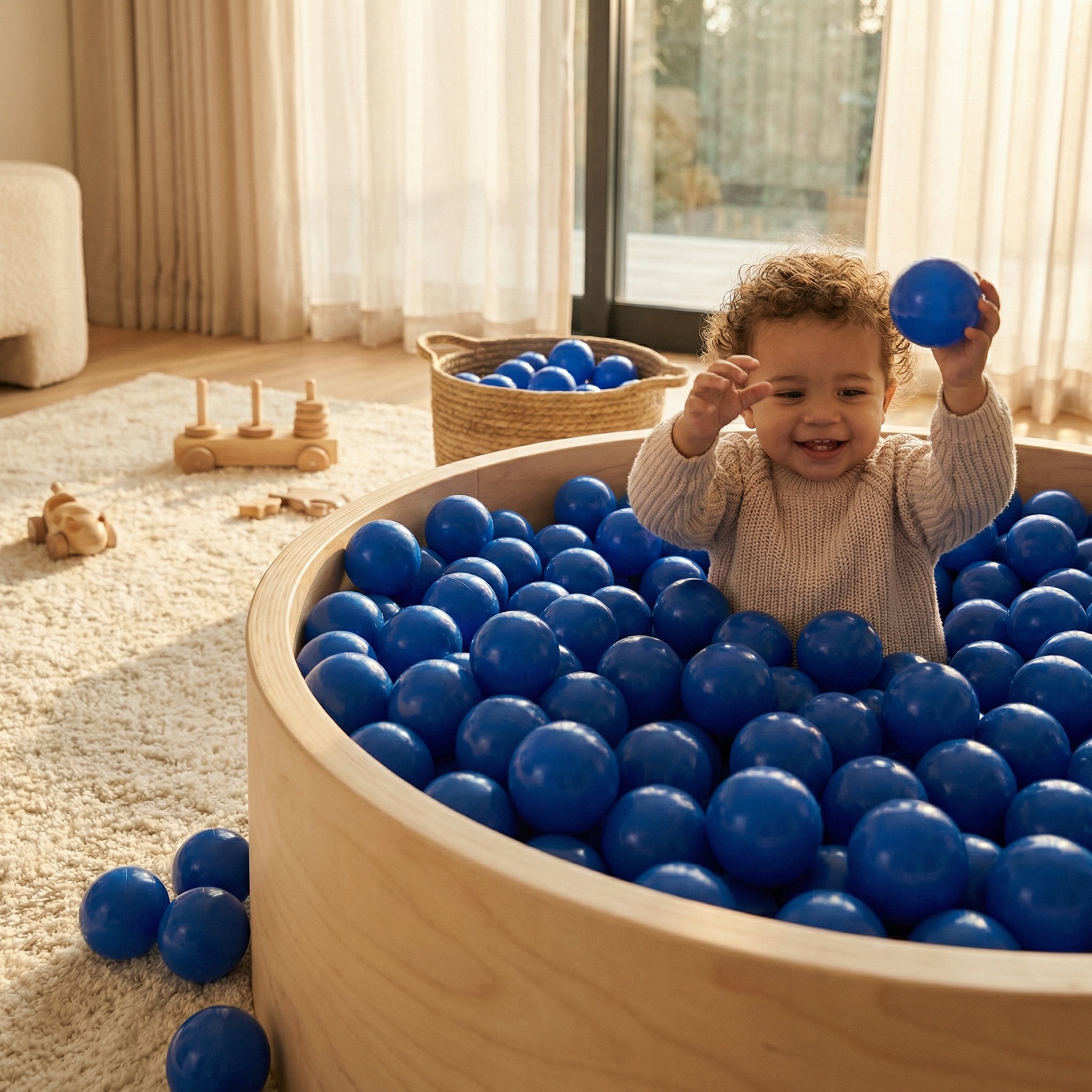 Ballenbak ballen blauw (70mm) 100 stuks