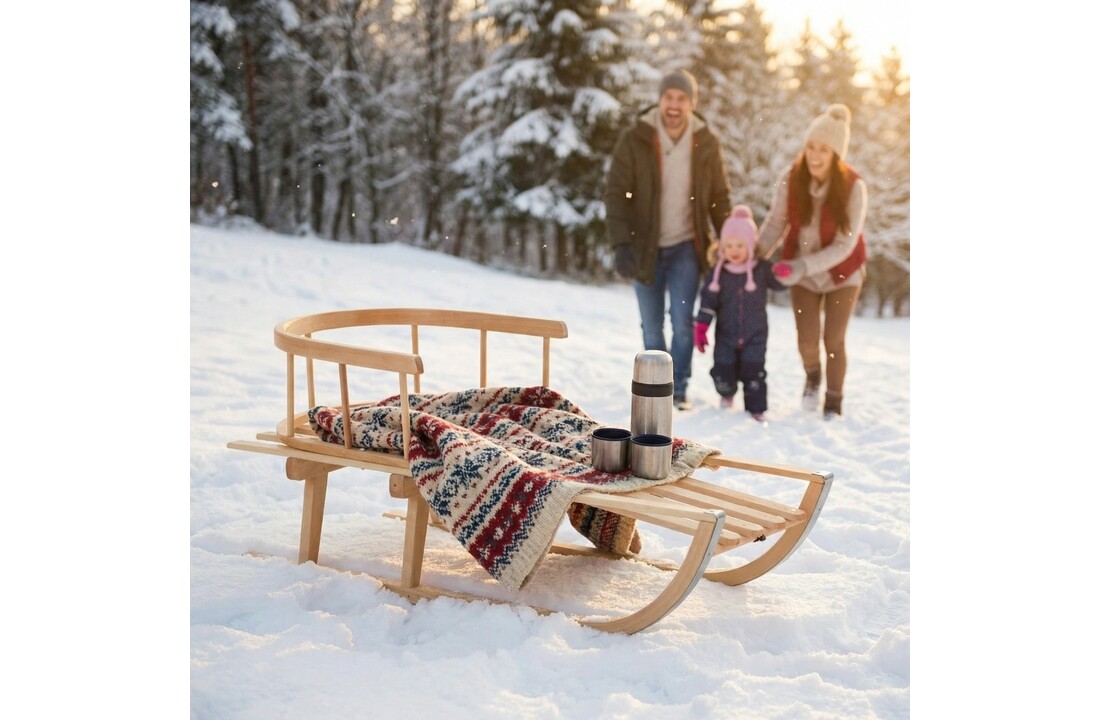 Slee van hout met rugleuning