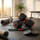 Halterset - verstelbare dumbbellset - 50 kg - zwart rood