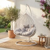 Hangstoel - 2 personen - met frame - wit-grijs - tot 150 kg