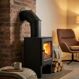 Kachelpijp - bocht - 90 graden - 2mm staal - Ø 120 mm - zwart