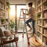 Ladder - huishoudtrap - trapladder - dubbelzijdig - 2x 5 treden