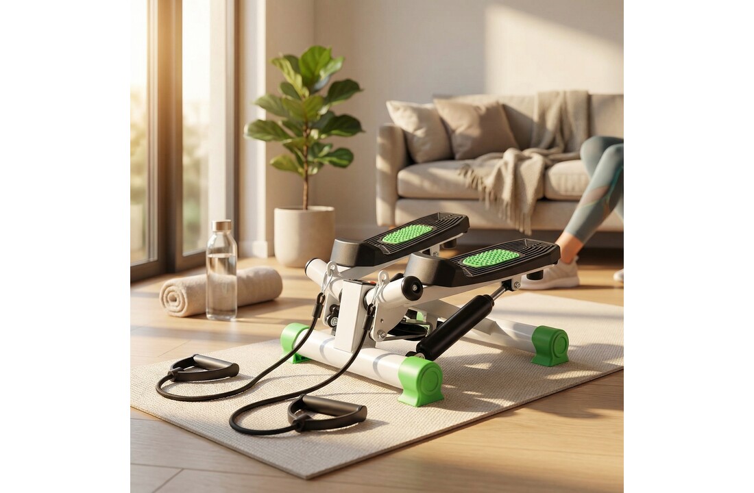 Stepper fitness - met weerstandsbanden - en display - tot 120kg