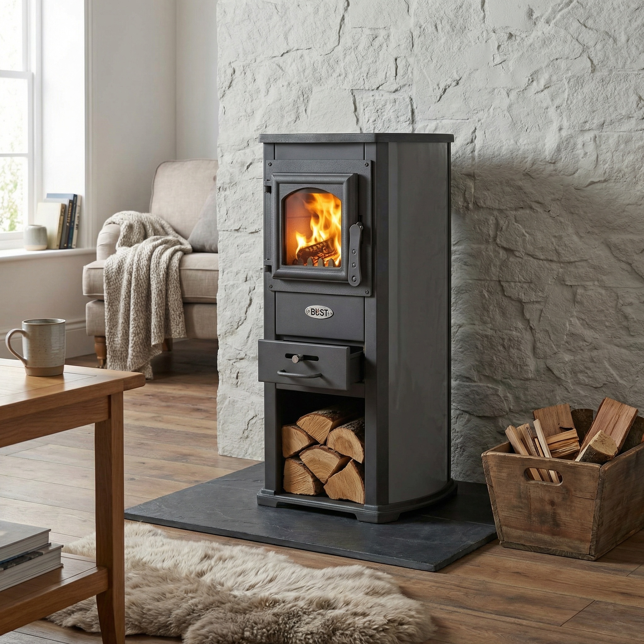 Houtkachel - antraciet - 6,6kW tot 8,5kW