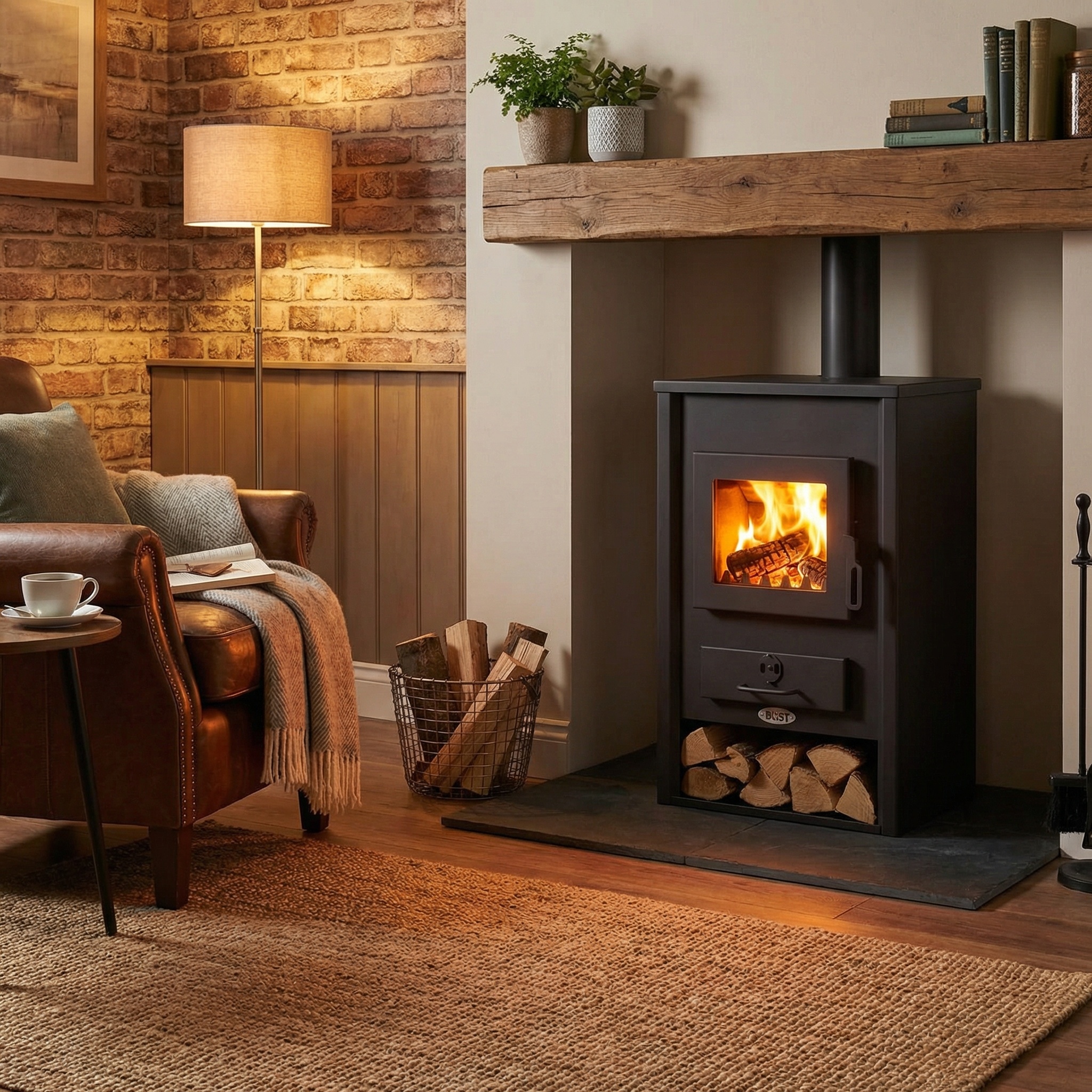 CV Houtkachel - staal - vrijstaand - 15kw