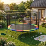 Trampoline regenboog 244 cm - met veiligheidsnet
